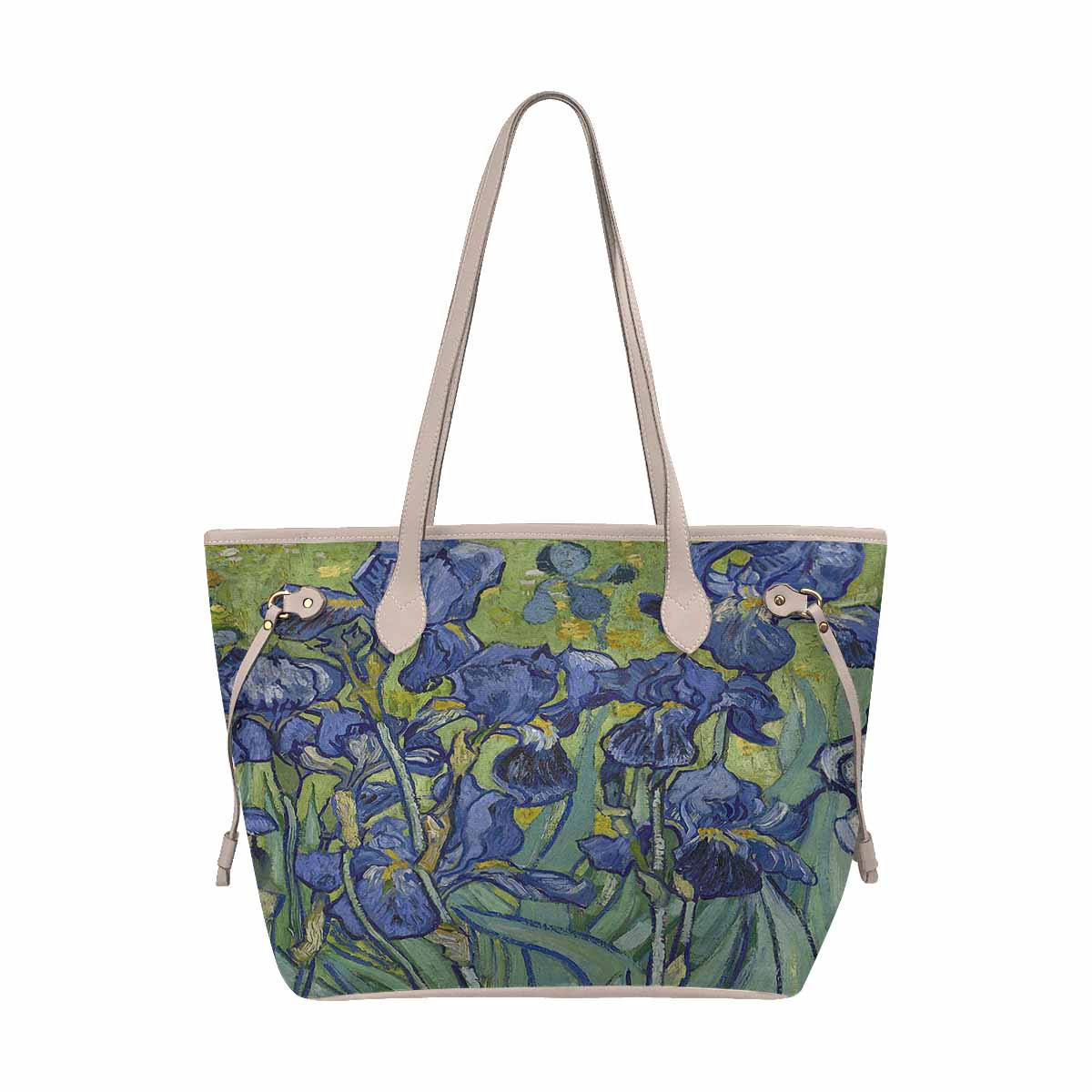 Vintage Floral Handbag, Classic Handbag, Mod 1695361 Design 40, BEIGE/TAN TRIM