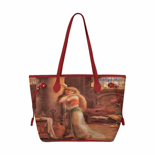 Victorian Lady Design Handbag, Model 1695361, The Secret Message, RED TRIM