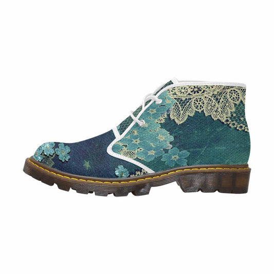Lace Print, Cute comfy womens Chukka boots, design 04