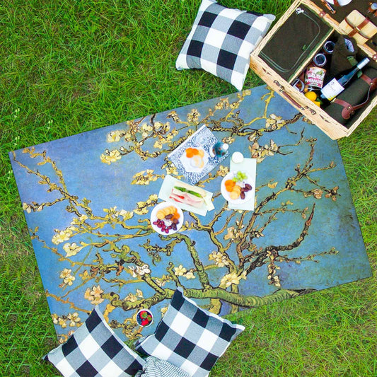 Vintage Floral waterproof picnic mat, 81 x 55in, Design 20