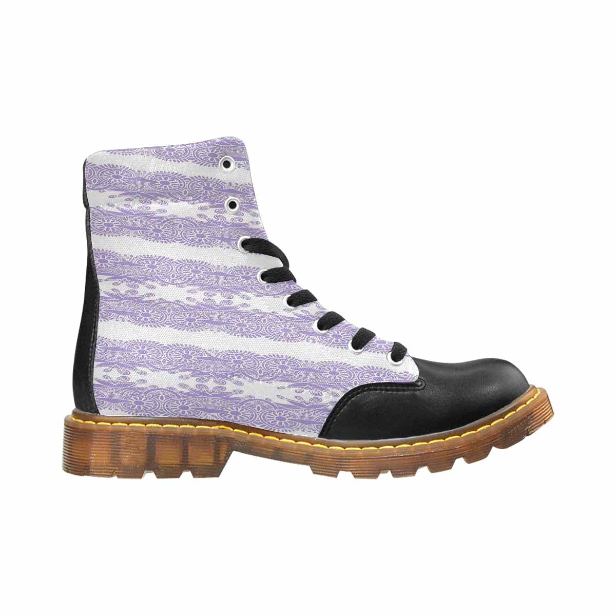 Victorian lace print, cute but tough, Winter walk about  boots, design 07