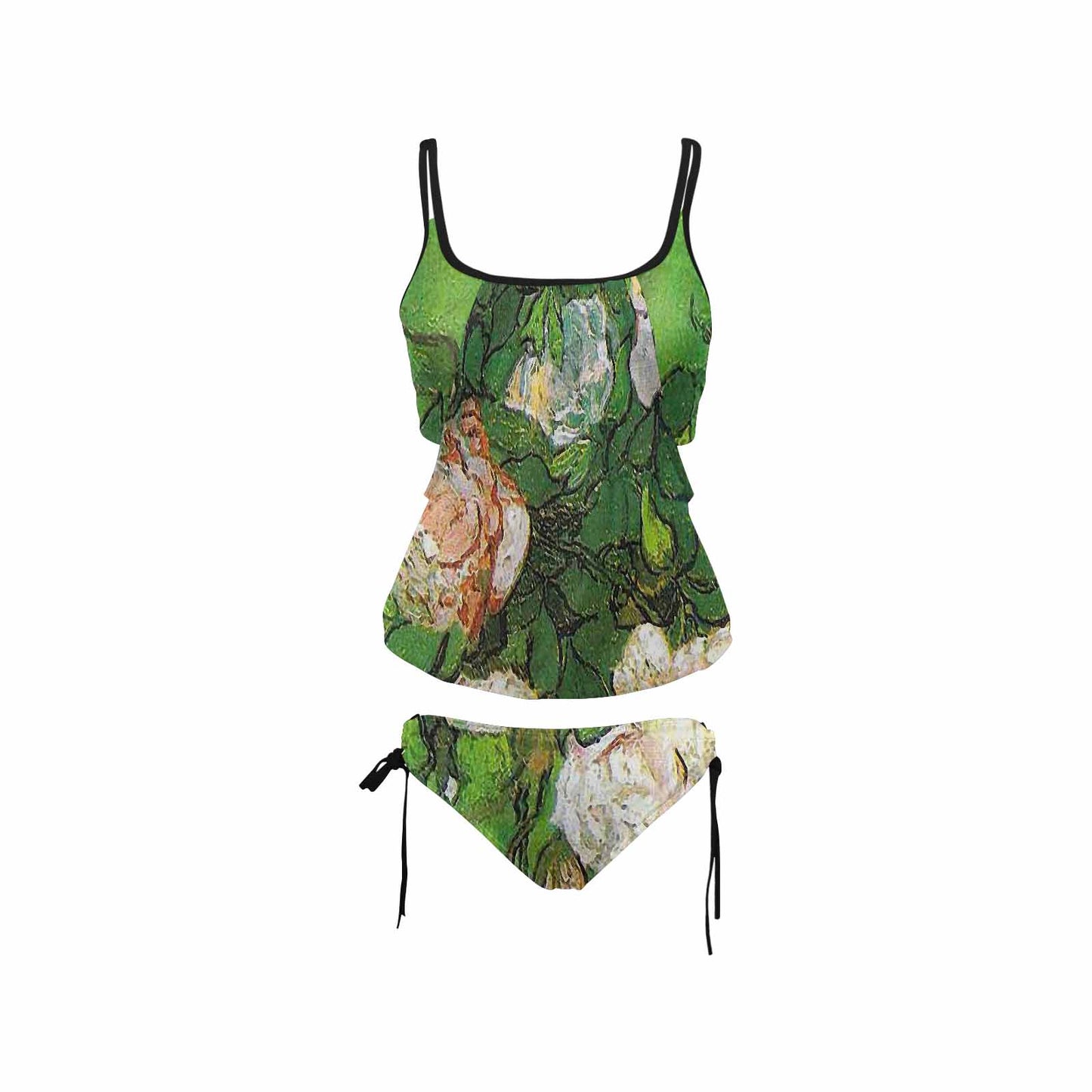 Vintage floral,cover belly tankini beach wear, swim wear, Design 06