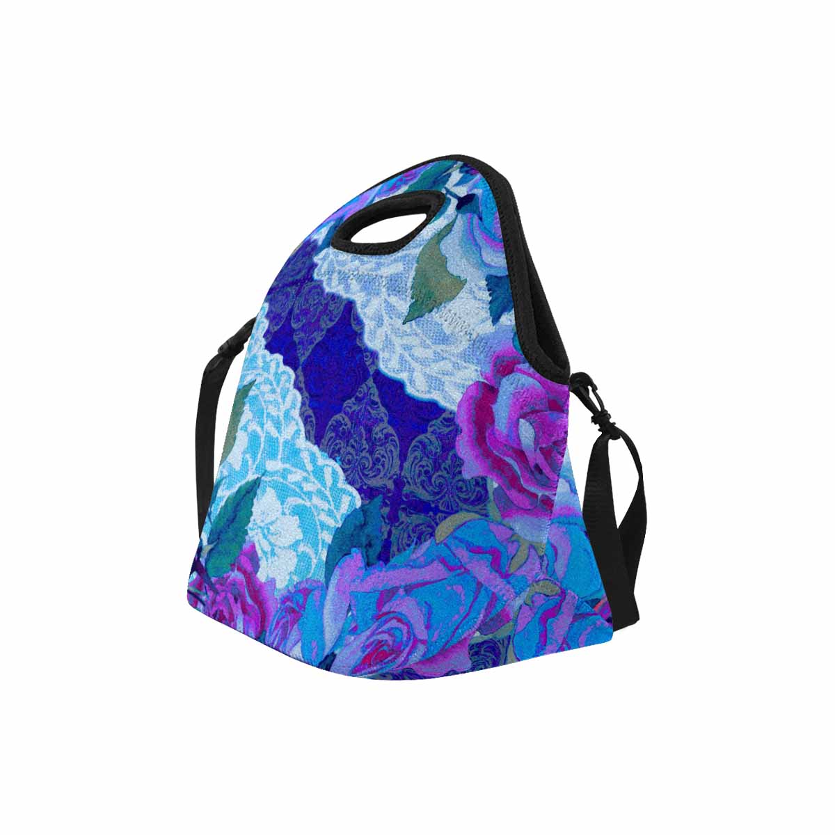 Victorian lace print insulated lunch bag, design 20