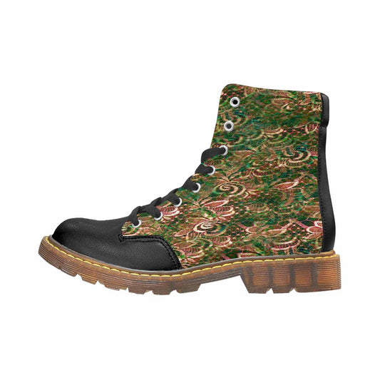 Victorian lace print, cute but tough, Winter walk about  boots, design 34