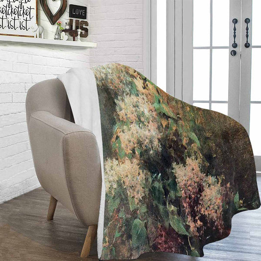 Vintage Floral BLANKET, LARGE 60 in x 80 in, Design 34 C50