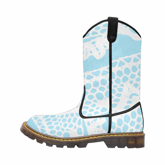 Victorian lace print, western lumber boots, design 08