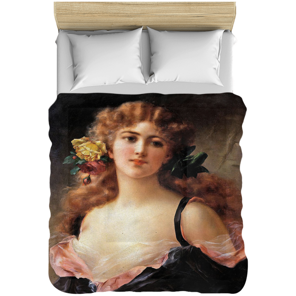 Victorian lady design comforter, twin, twin XL, queen or king, Portrait of a Young Girl