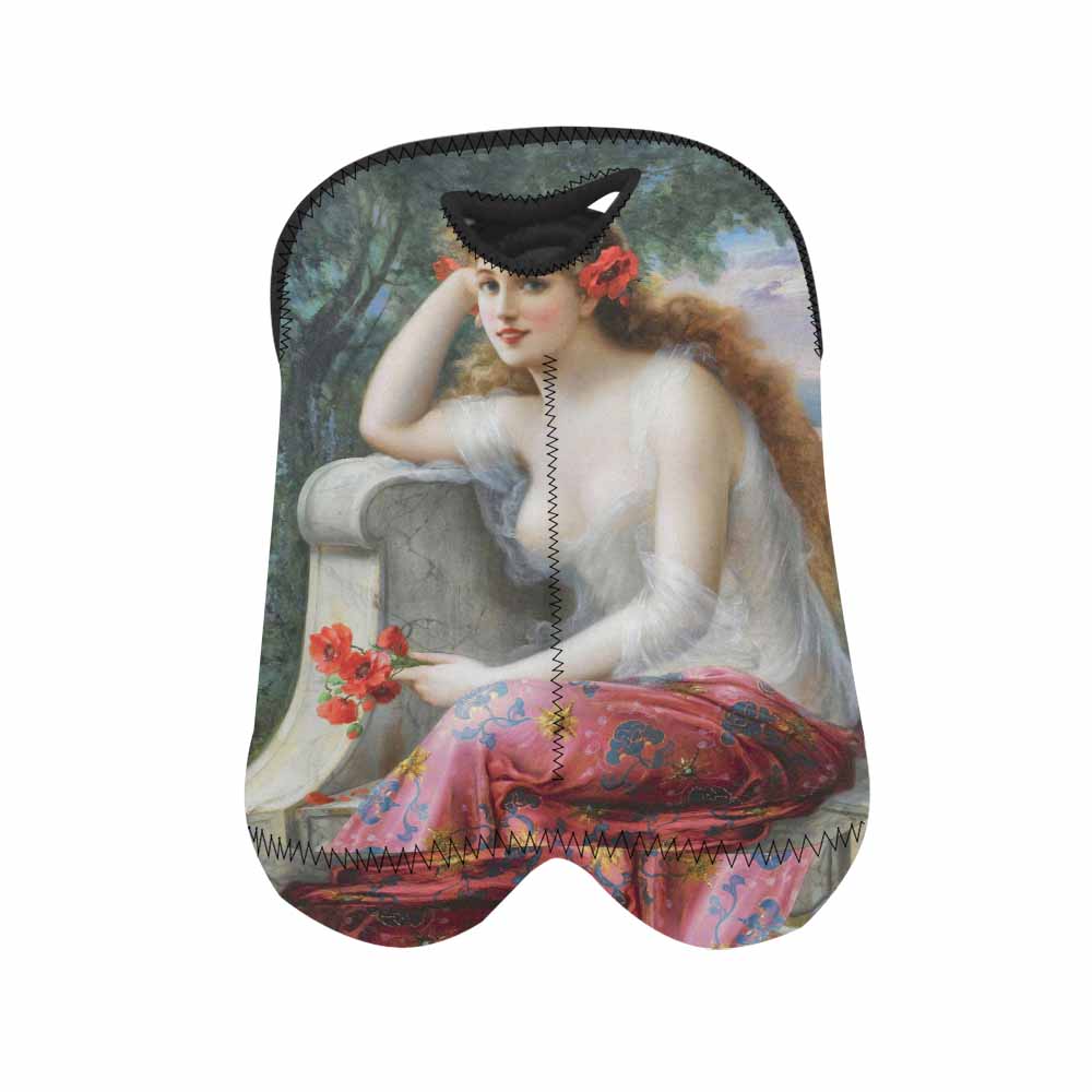Victorian lady design 2 Bottle wine bag, Young Beauty with Poppies