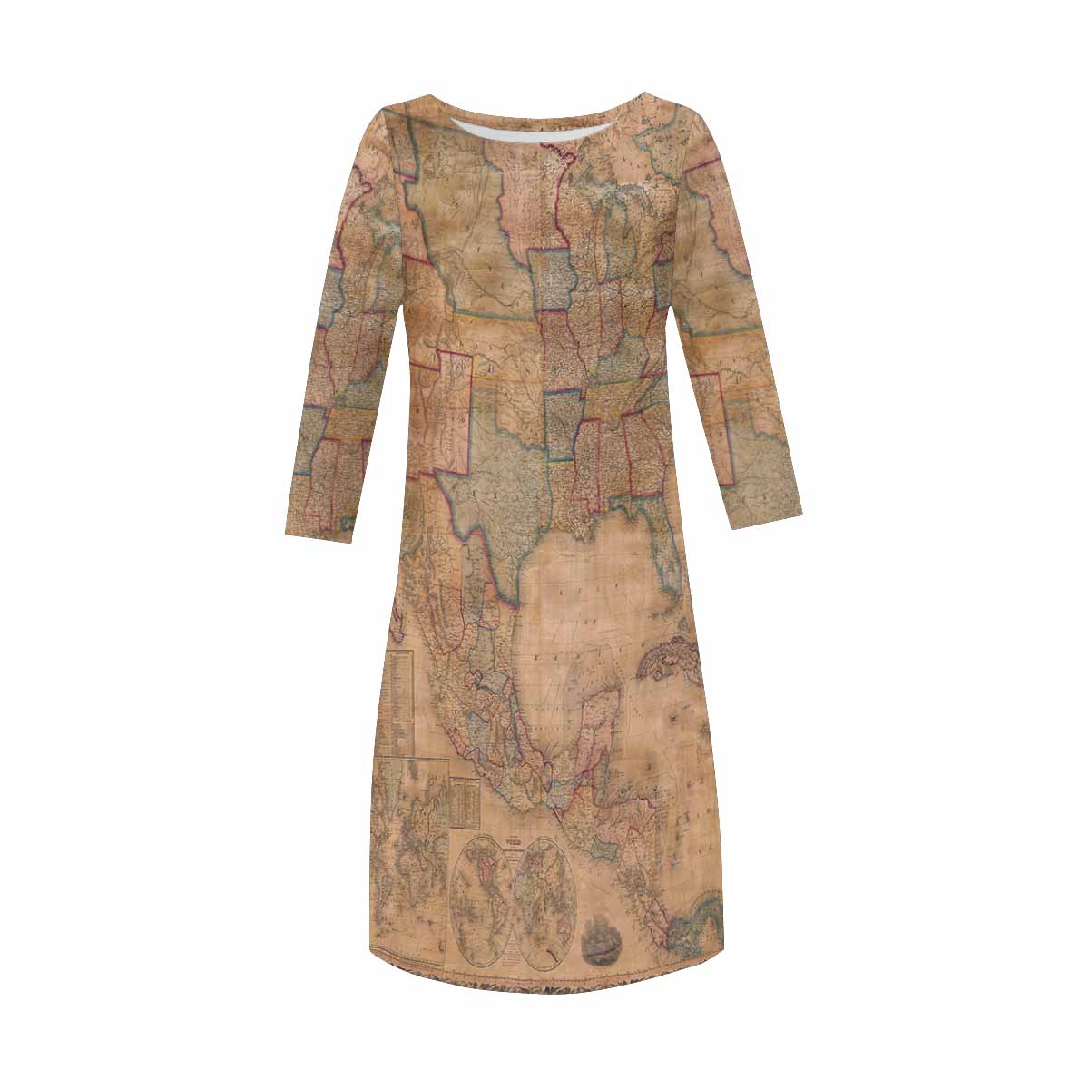 Antique Map loose dress, MODEL 29532, design 21