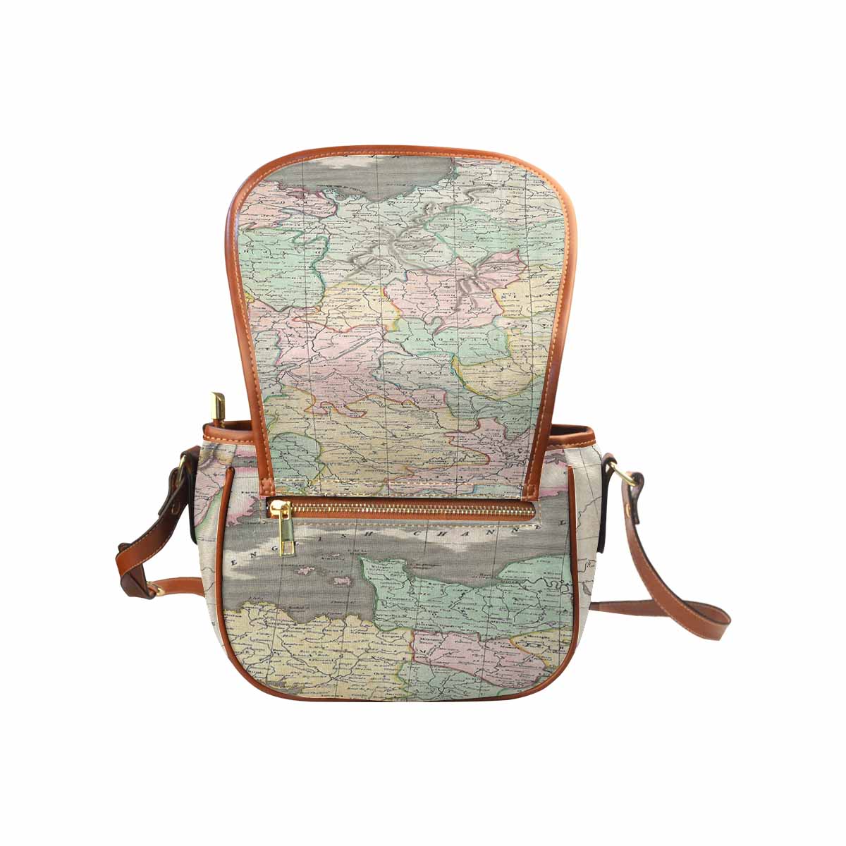 Antique Map design Handbag, saddle bag, Design 39