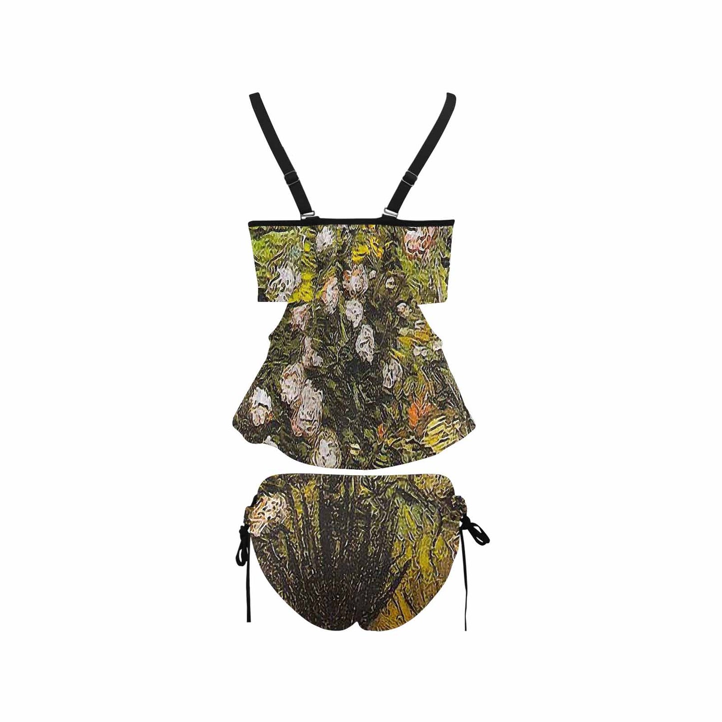 Vintage floral,cover belly tankini beach wear, swim wear, Design 05