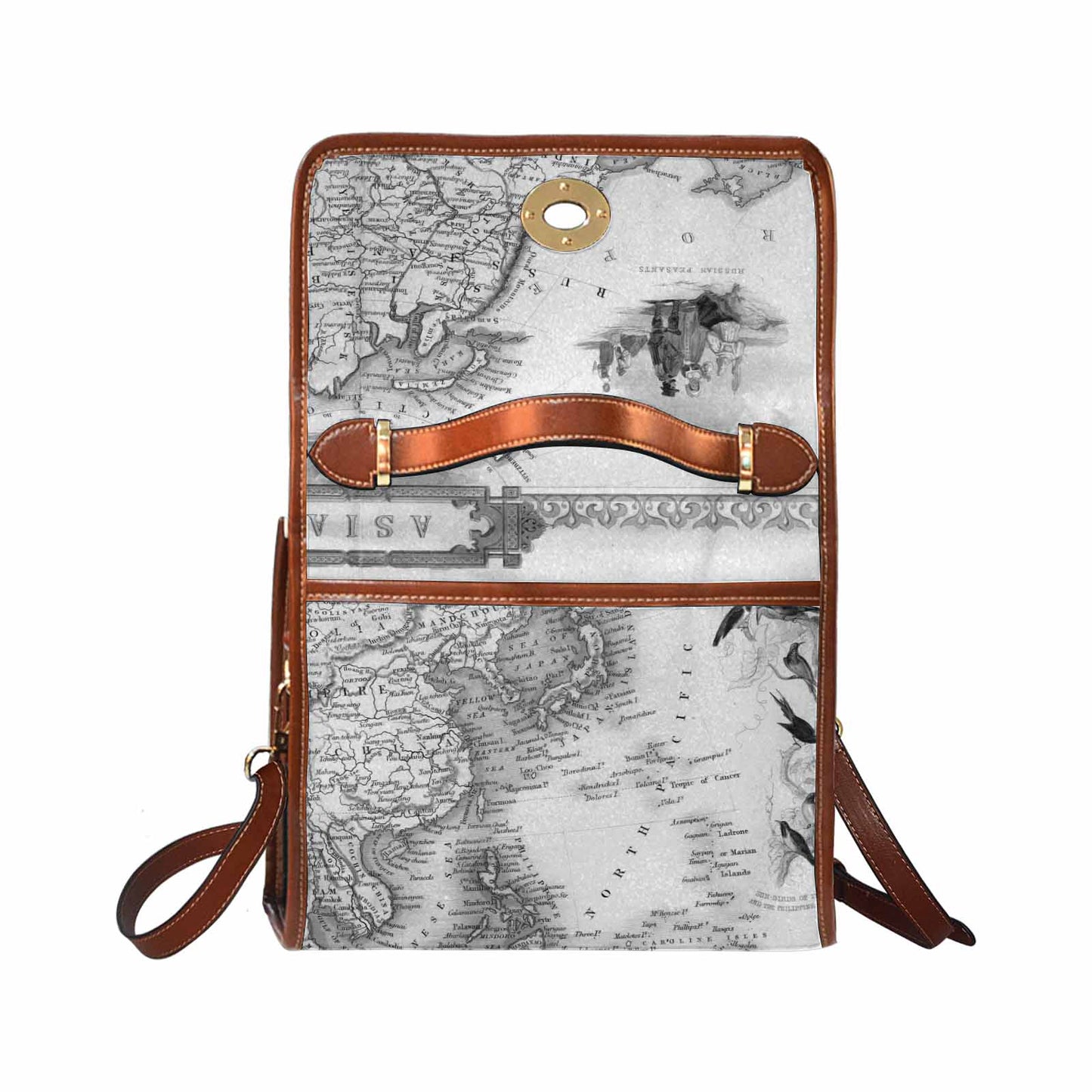 Antique Map Handbag, Model 1695341, Design 35