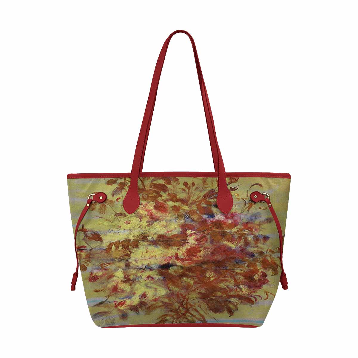 Vintage Floral Handbag, Classic Handbag, Mod 1695361 Design 11, RED TRIM