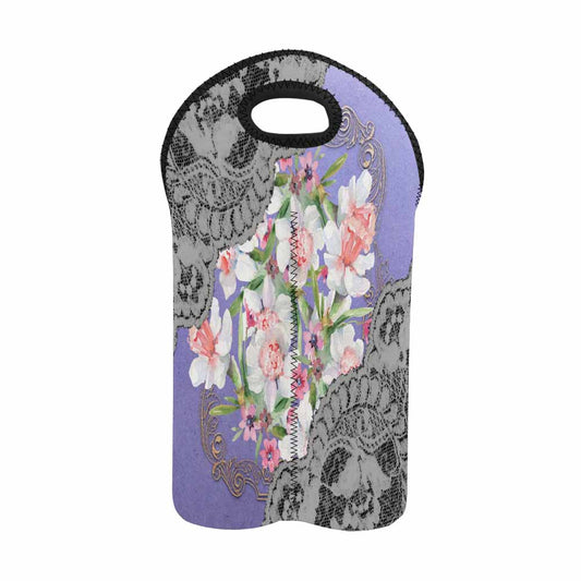 2 Bottle Victorian lace print wine bag, Design 45