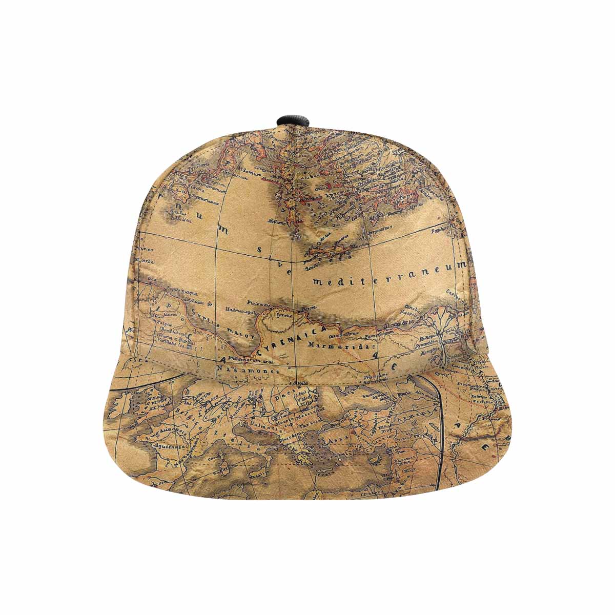 Antique Map design mens or womens deep snapback cap, trucker hat, Design 21