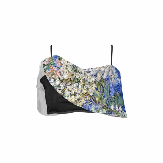 Vintage floral flounce bikini top, Design 04