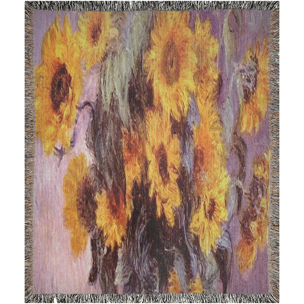 100% cotton Vintage Floral design woven blanket, 50 x 60 or 60 x 80in, Design 49