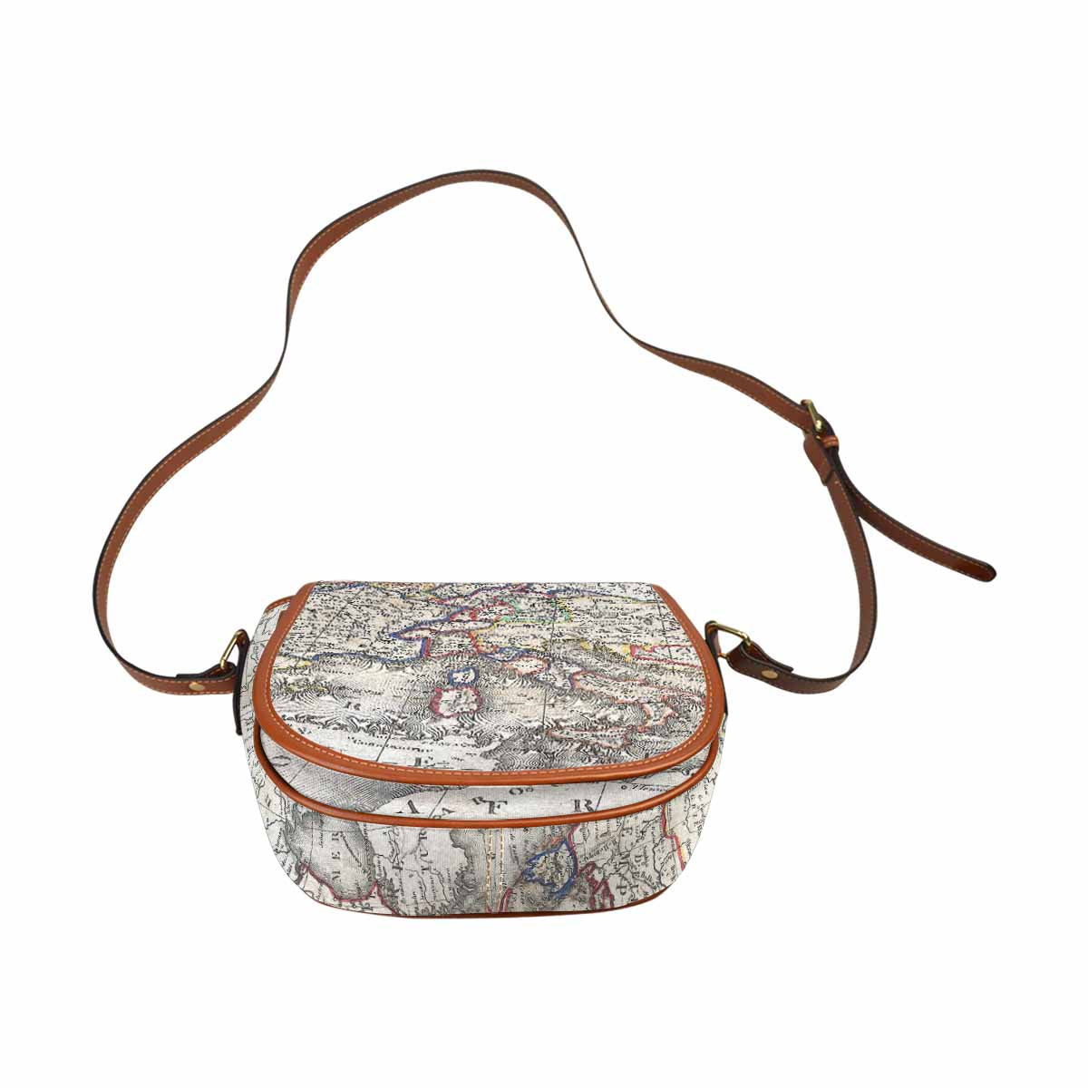 Antique Map design Handbag, saddle bag, Design 36