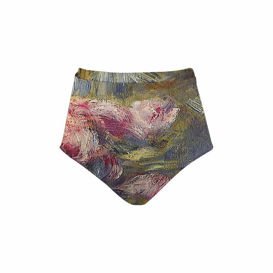 Vintage floral High waist bikini bottom, Design 26