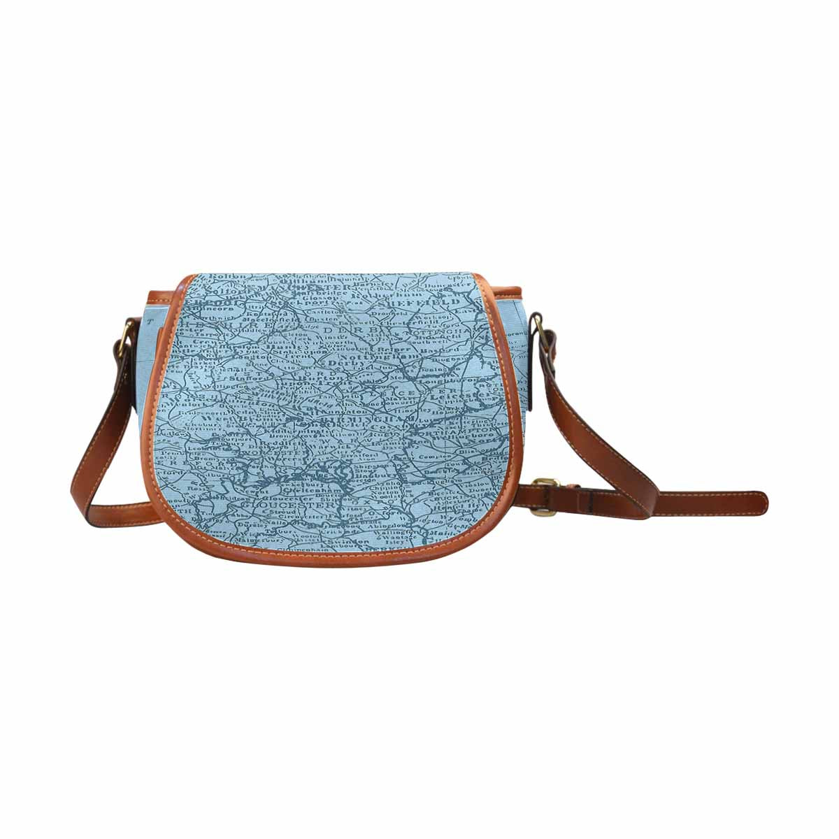 Antique Map design Handbag, saddle bag, Design 50