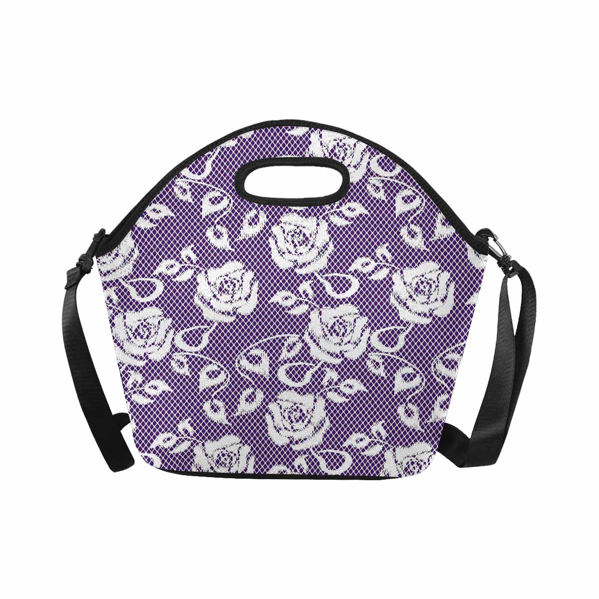 Victorian lace print insulated lunch bag, design 18