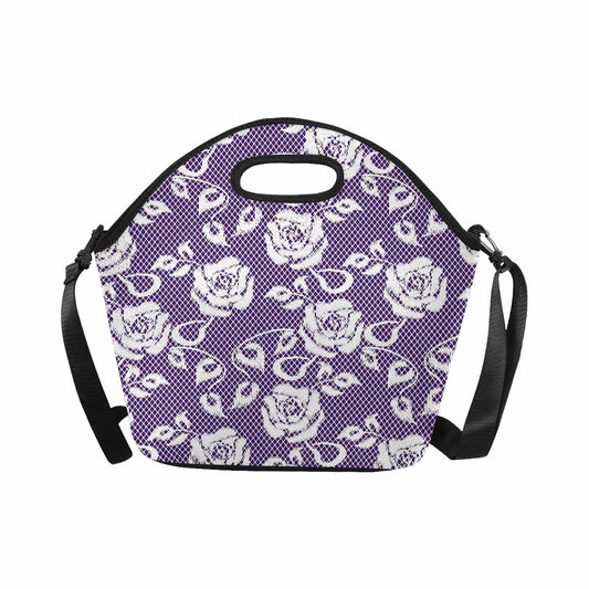 Victorian lace print insulated lunch bag, design 18