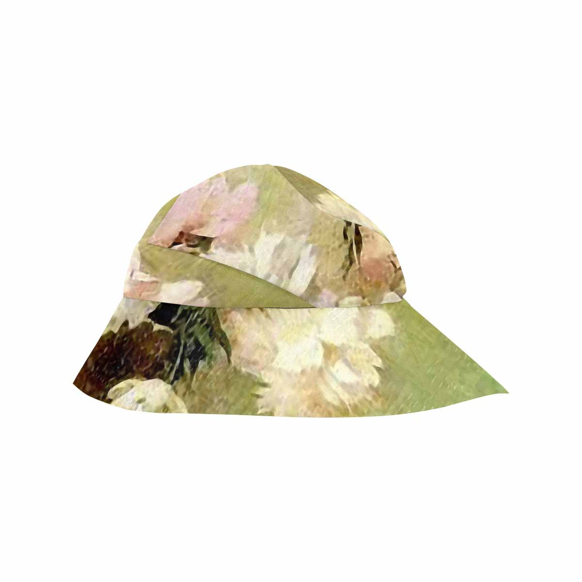 Vintage floral wide brim sunvisor Hat, outdoors hat, Design 35