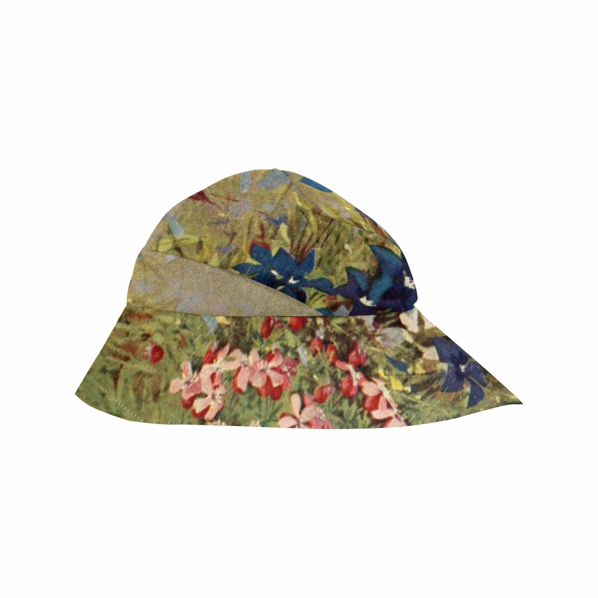 Vintage floral wide brim sunvisor Hat, outdoors hat, Design 39