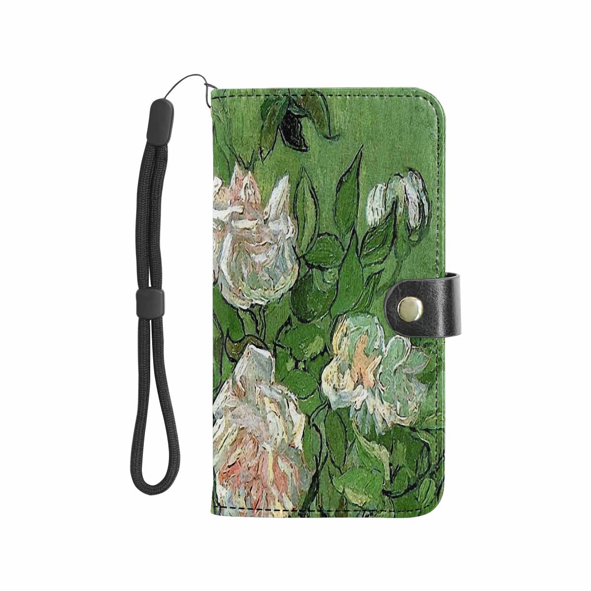 Vintage floral PU leather mobile phone purse, cell phone flip cover, Design 46