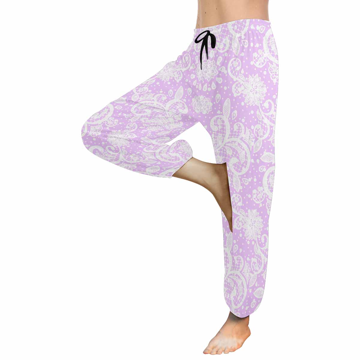 Victorian lace print Haram pants, loose comfy pants design 06