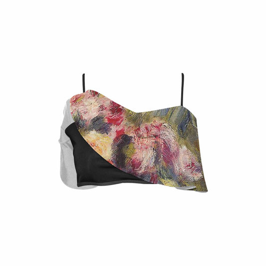 Vintage floral flounce bikini top, Design 26