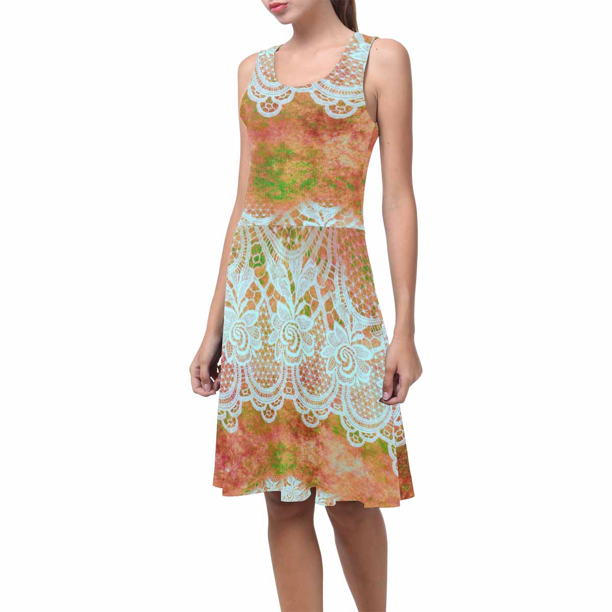 Victorian printed lace summer dress, Design 31