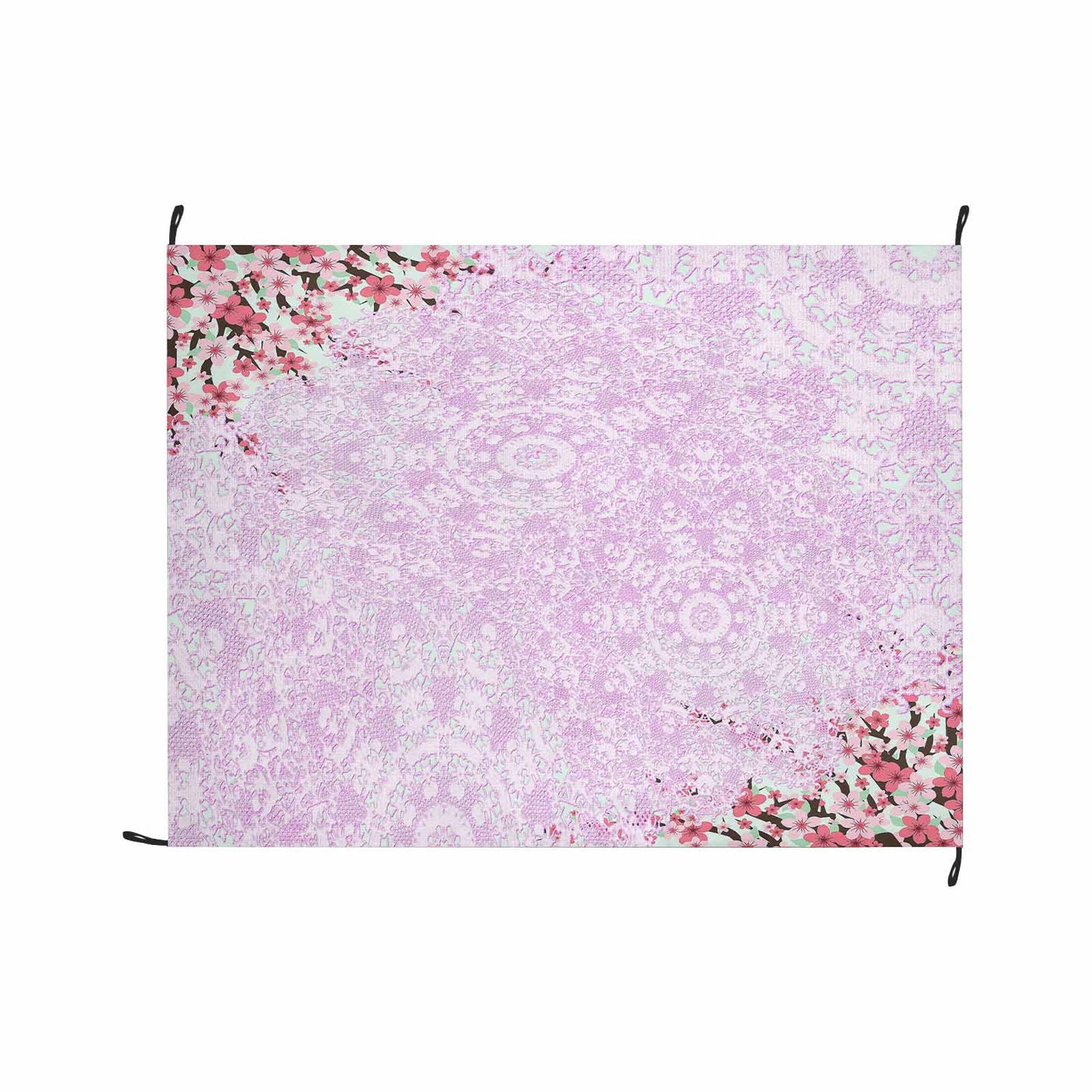 Victorian lace print waterproof picnic mat, 69 x 55in, design 09