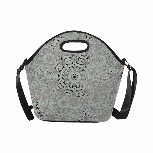 Victorian lace print insulated lunch bag, design 51