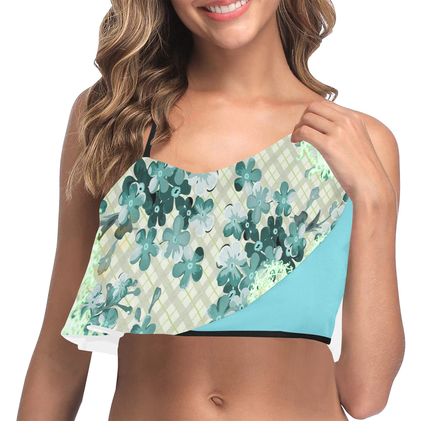 Victorian lace flounce top swimwear model S19533, design 53 Ruffle Bikini Top  & matching bottom, buy your size