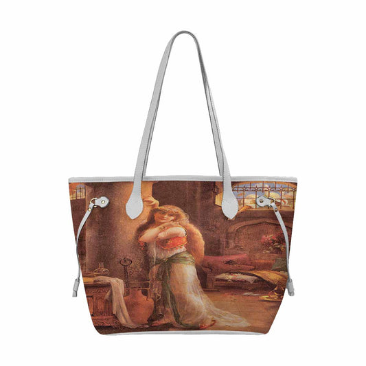 Victorian Lady Design Handbag, Model 1695361, The Secret Message, WHITE TRIM