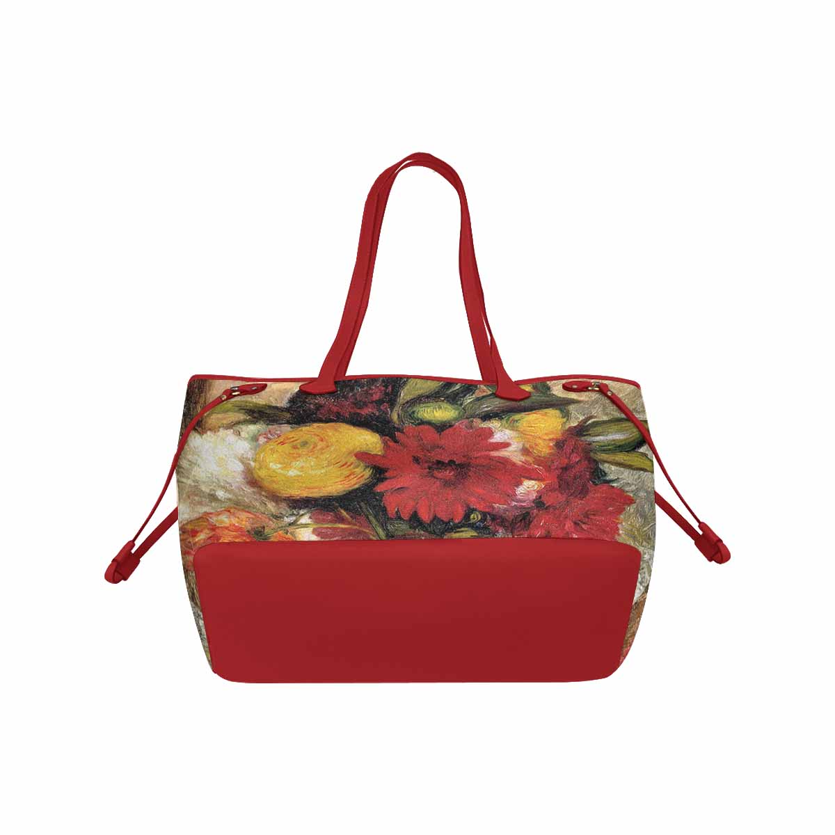 Vintage Floral Handbag, Classic Handbag, Mod 1695361 Design 25, RED TRIM