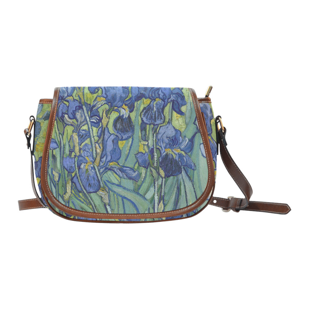 Vintage floral handbag, Design 40 Model 1695341 Saddle Bag/Large (Model 1649)