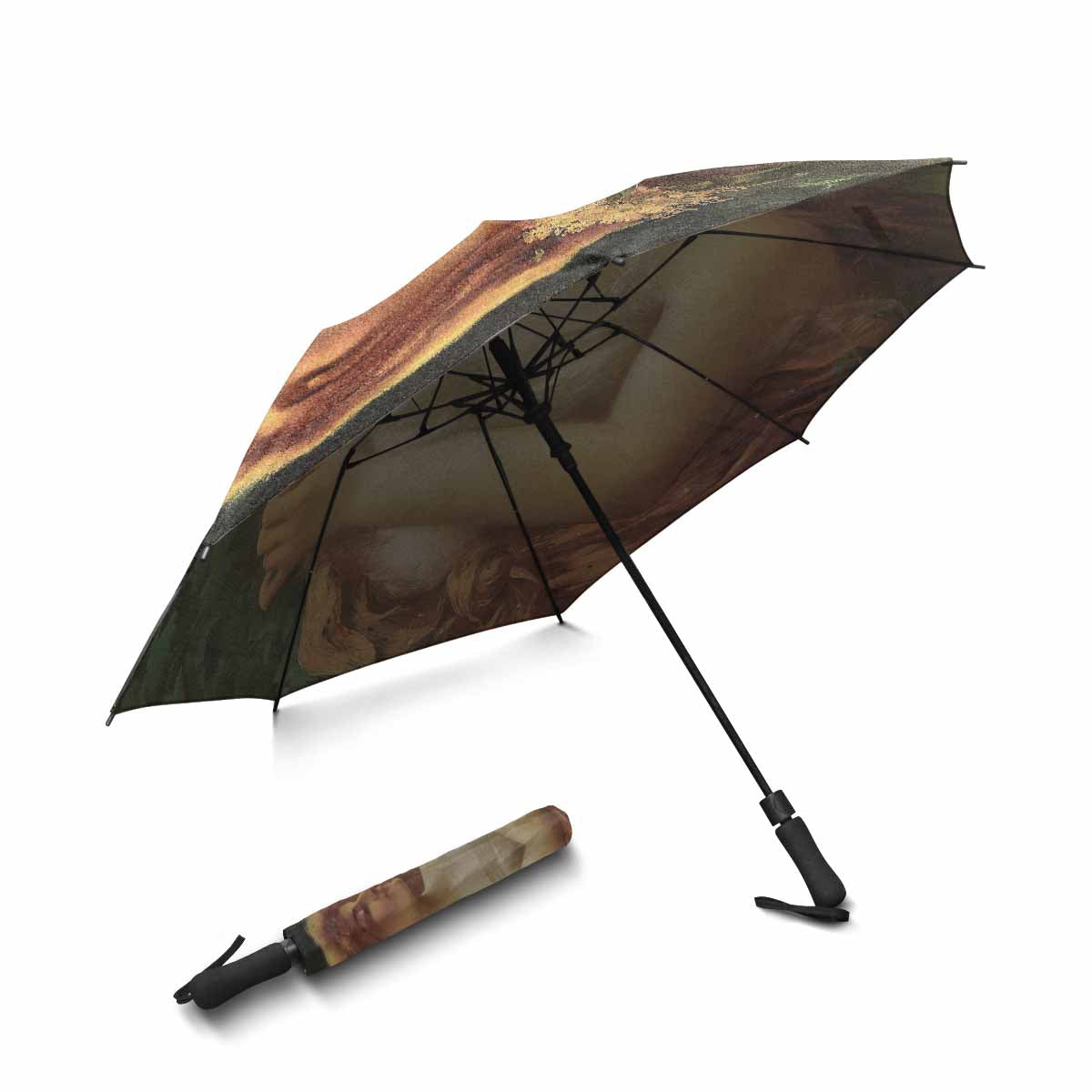 Victorian lady design UMBRELLA, Mod u05, Young Woman with a Dragonfly