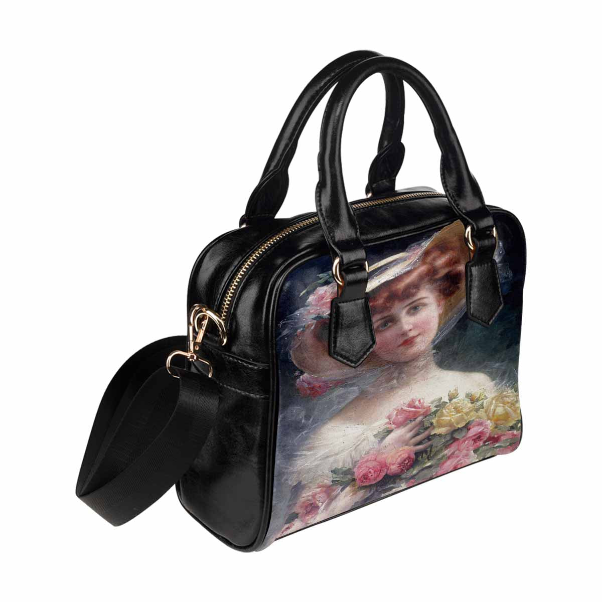 Victorian Lady design handbag, Mod 19163453, BEAUTY WITH FLOWERS