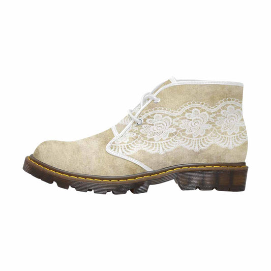 Lace Print, Cute comfy womens Chukka boots, design 28