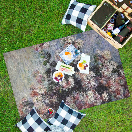 Vintage Floral waterproof picnic mat, 81 x 55in, Design 44