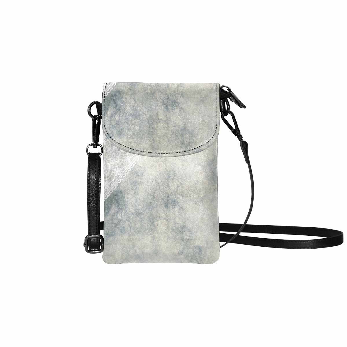 Victorian lace print cell phone purse, mobile purse, Design 36