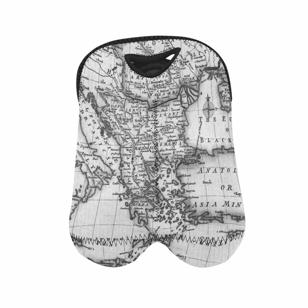 2 Bottle Antique map wine bag,Design 20