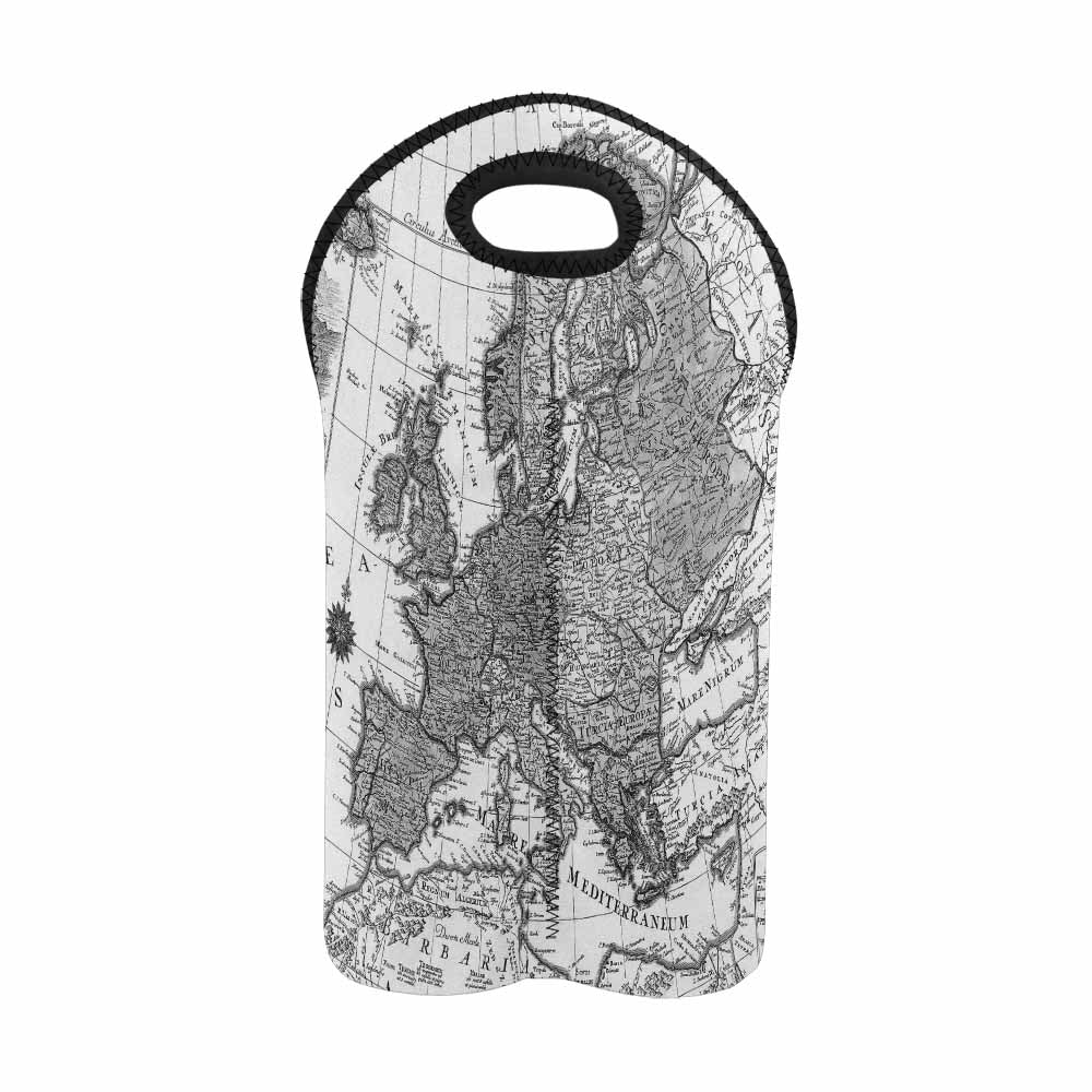 2 Bottle Antique map wine bag,Design 41