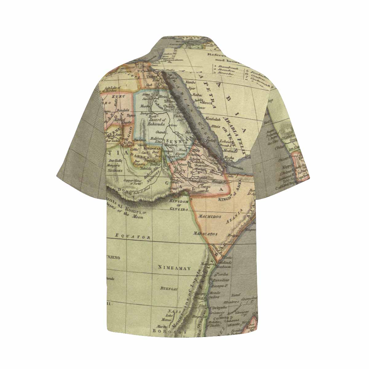 Antique Map design Hawaiian mens shirt, Design 4