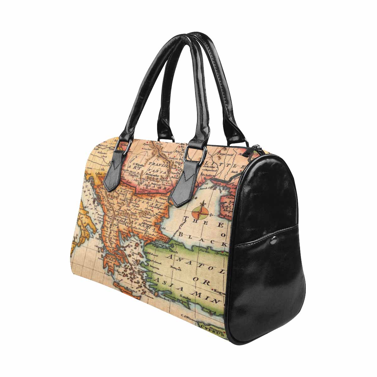 Antique Map design Boston handbag, Model 1695321, Design 22