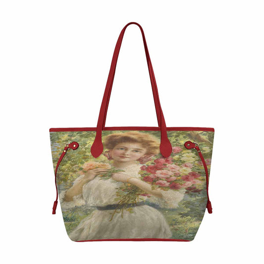 Victorian Lady Design Handbag, Model 1695361, Summer, RED TRIM