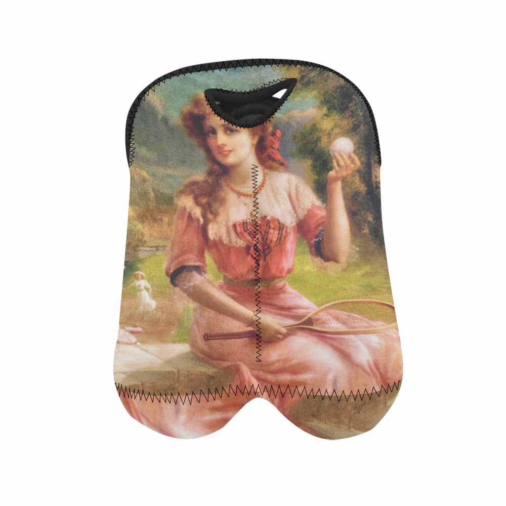 Victorian lady design 2 Bottle wine bag, Tennis Anyone