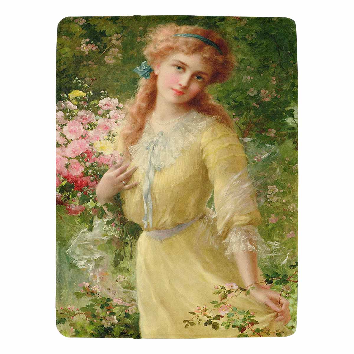 Victorian Lady Design BLANKET, LARGE 60 in x 80 in, Portrait Of A Girl